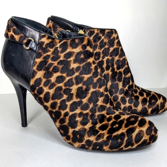 NWOT Longchamp Cheetah Animal Print Le Pliage Heritage Heeled Bootie Size 38 - Picture 7 of 12